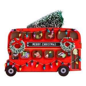 World Market London Christmas Double Decker Bus Decor Laser Cut LED